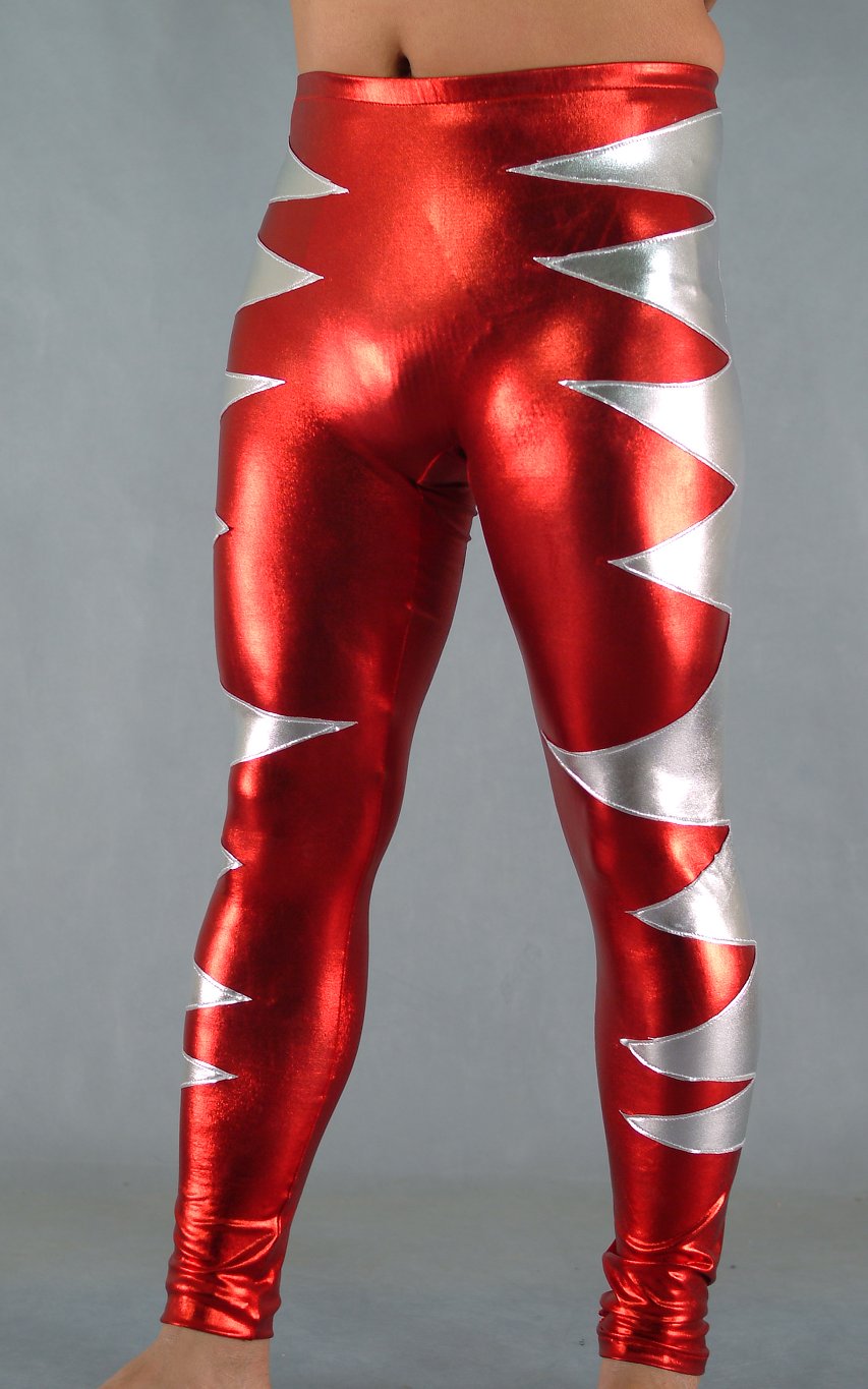 Unisex Red Shiny Spandex Spandex Leggings